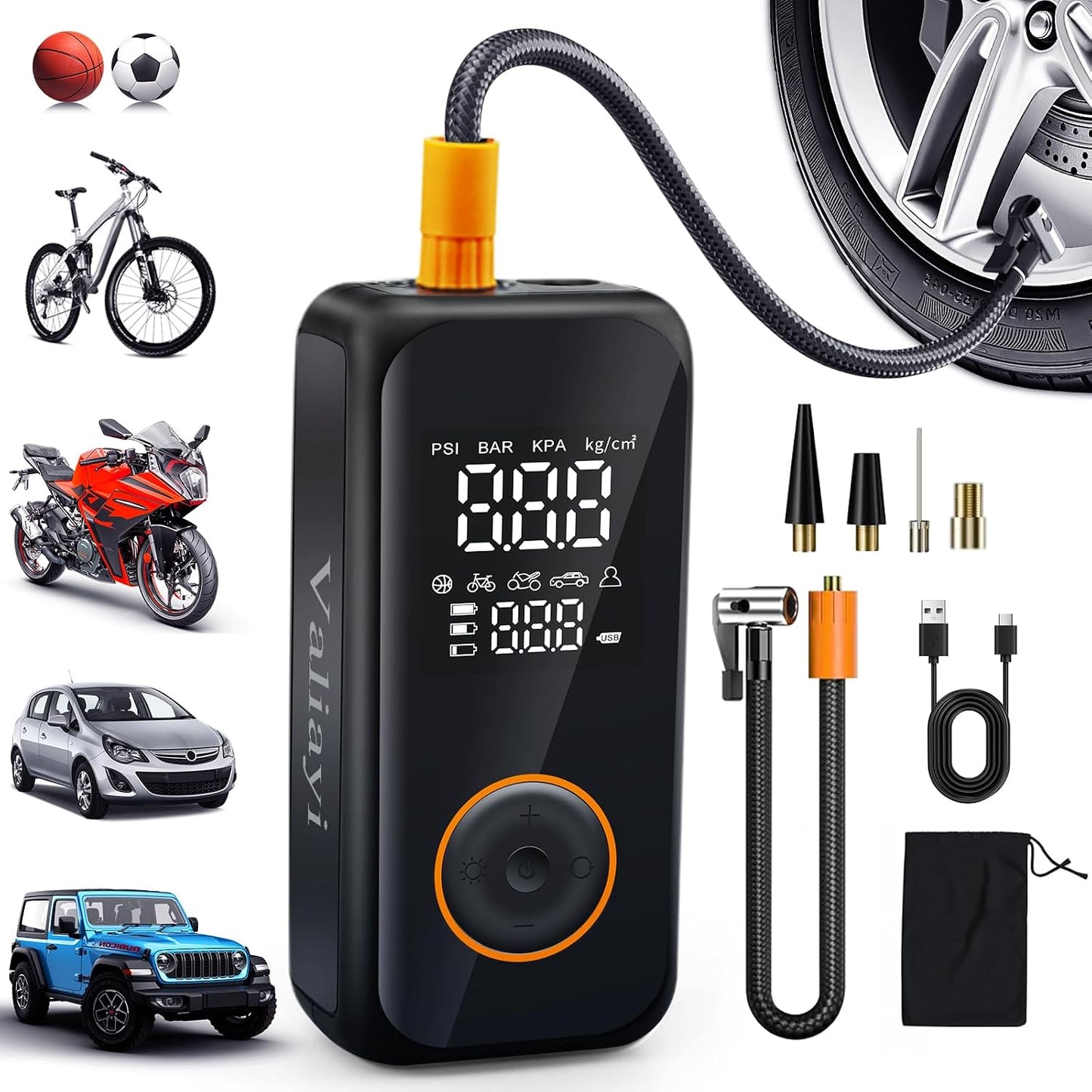 150 PSI Portable Cordless Tire Inflator - Digital Air Compressor with Auto Shutoff