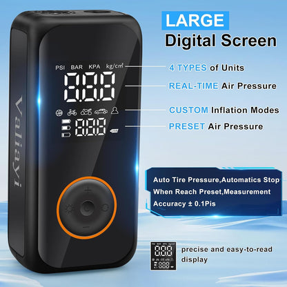 150 PSI Portable Cordless Tire Inflator - Digital Air Compressor with Auto Shutoff