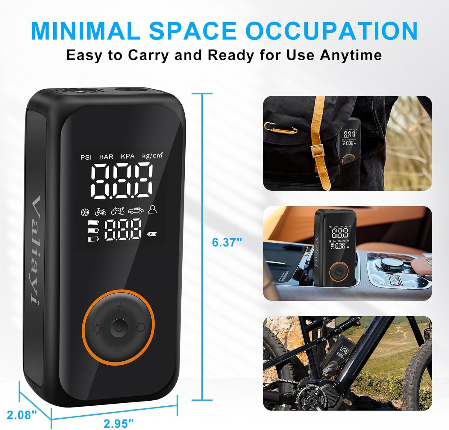 150 PSI Portable Cordless Tire Inflator - Digital Air Compressor with Auto Shutoff