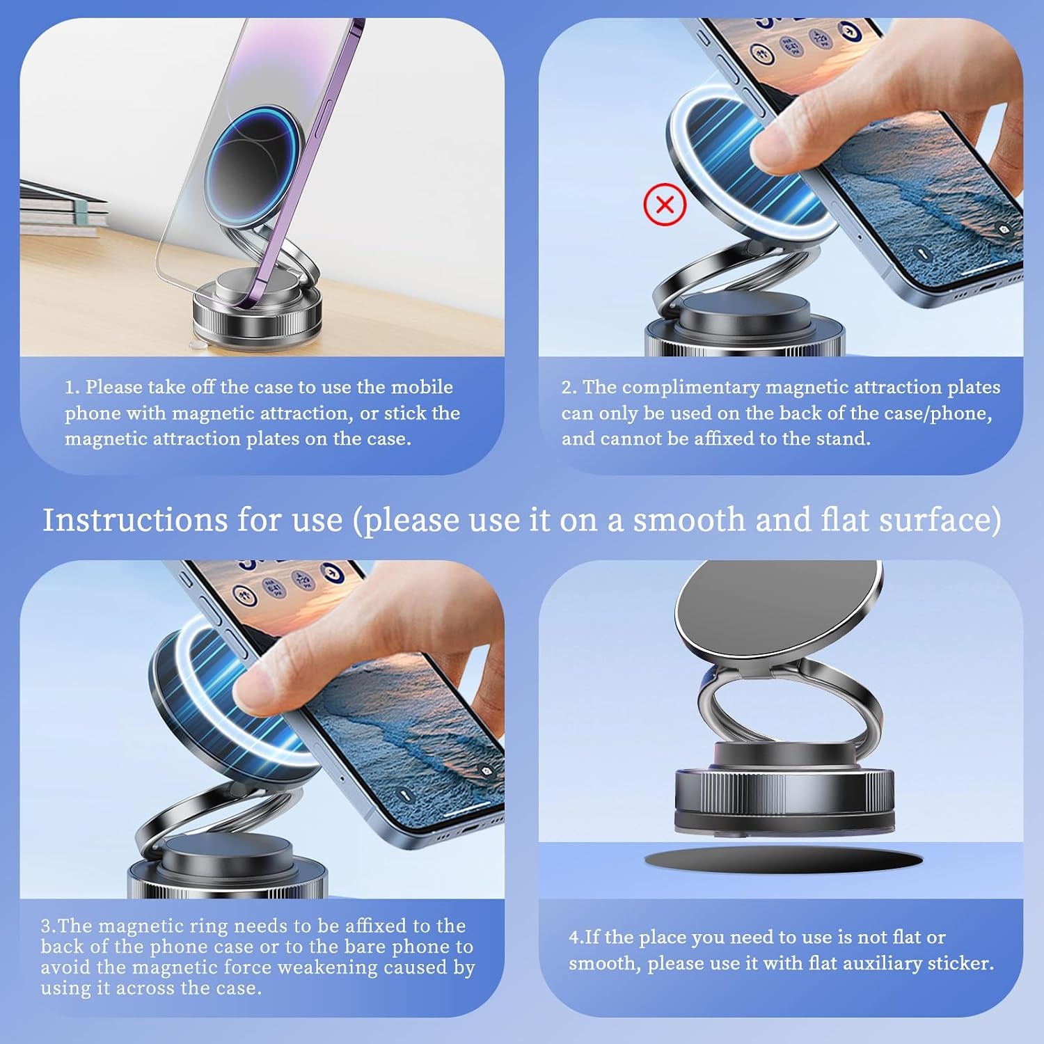 360° Vacuum Magnetic Phone Mount – Foldable & Adjustable