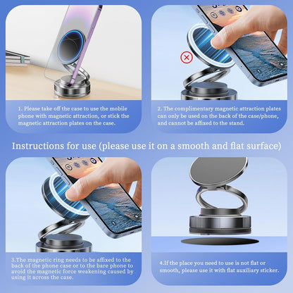 360° Vacuum Magnetic Phone Mount – Foldable & Adjustable