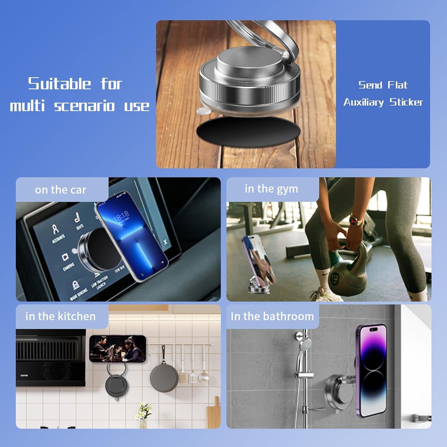 360° Vacuum Magnetic Phone Mount – Foldable & Adjustable
