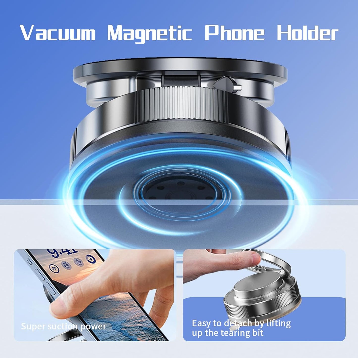 360° Vacuum Magnetic Phone Mount – Foldable & Adjustable